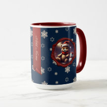 Kerst Teddy Vriend Gepersonaliseerde Banner Blauw