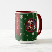 Kerst Teddy Vriend Gepersonaliseerde Banner Groen