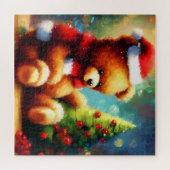 Kerst Teddybeer (1) Legpuzzel (Horizontaal)