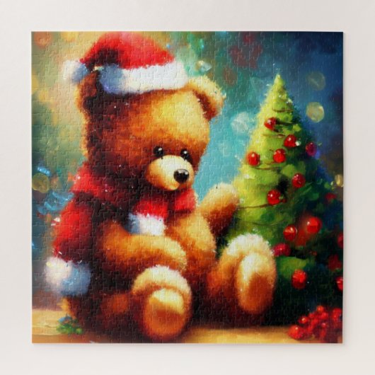 Kerst Teddybeer (1) Legpuzzel (Verticaal)
