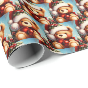 Kerst Teddybeer 4 Cadeaupapier
