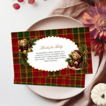 Kerst Teddybeer Boeken voor Baby Schotse Plaid