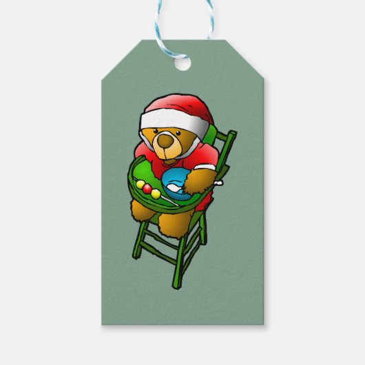 Kerst Teddybeer Cadeaulabel (Voorkant)
