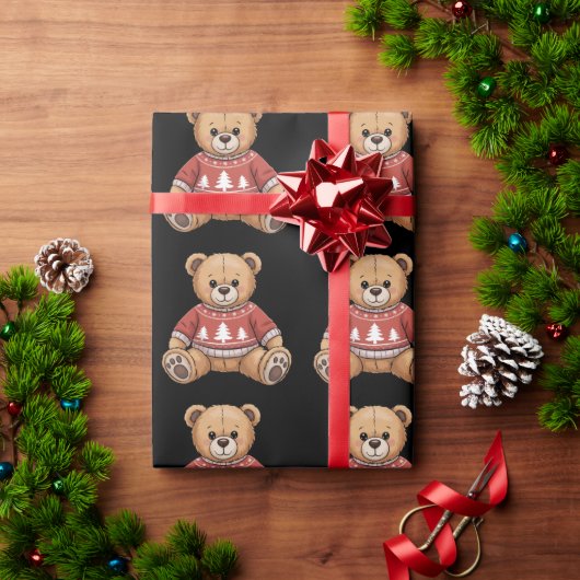 Kerst Teddybeer Cute Kerstmis Cadeau Cadeaupapier (Feestdagen Geschenken)