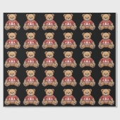Kerst Teddybeer Cute Kerstmis Cadeau Cadeaupapier (Vlak)