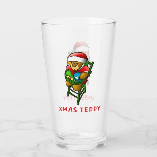 Kerst Teddybeer Glas (Achterkant)