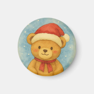 Kerst-Teddybeer in een Besneeuwd Wonderland Magneet