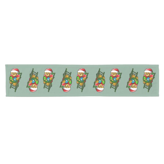 Kerst Teddybeer Korte Tafelloper (Horizontaal)