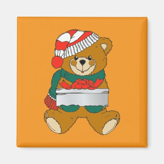 Kerst Teddybeer Magneet (Voorkant)