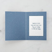 Kerst Teddybeer met sneeuwpop Feestdagen Kaart (Binnen)