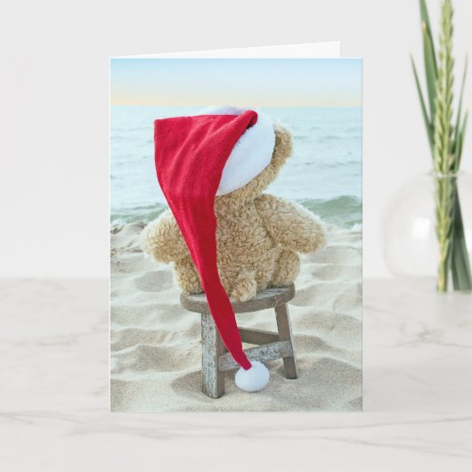 Kerst Teddybeer Mist Jou Vakantiekaart Feestdagen Kaart (Voorkant)