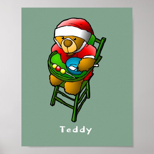 Kerst Teddybeer Poster (Voorkant)