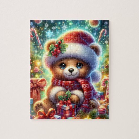 Kerst Teddybeer Puzzel (Verticaal)