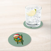 Kerst Teddybeer Ronde Kartonnen Onderzetter (Insitu)