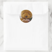 Kerst Teddybeer Ronde Sticker (Tas)