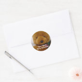 Kerst Teddybeer Ronde Sticker (Envelop)