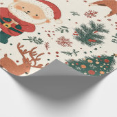 Kerst Teddybeer Santa Patroon (2) Cadeaupapier (Hoek)