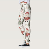 Kerst Teddybeer Sinterklaas Patroon (1) Leggings (Links)