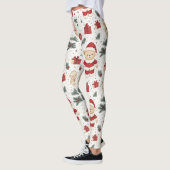 Kerst Teddybeer Sinterklaas Patroon (1) Leggings (Links)