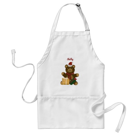 Kerst Teddybeer Standaard Schort (Voorkant)