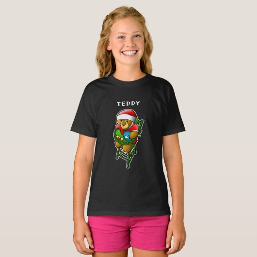 Kerst Teddybeer T-shirt (Voorkant volledig)