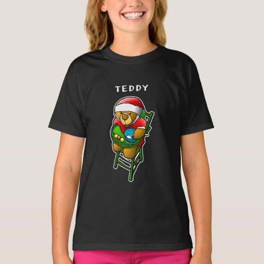 Kerst Teddybeer T-shirt (Voorkant)