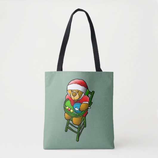 Kerst Teddybeer Tote Bag (Voorkant)