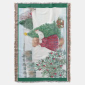 Kerst Teddybeer Winter Wonderland Deken (Voorkant Verticaal)