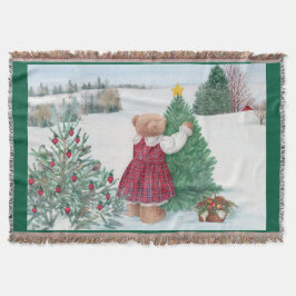 Kerst Teddybeer Winter Wonderland Deken