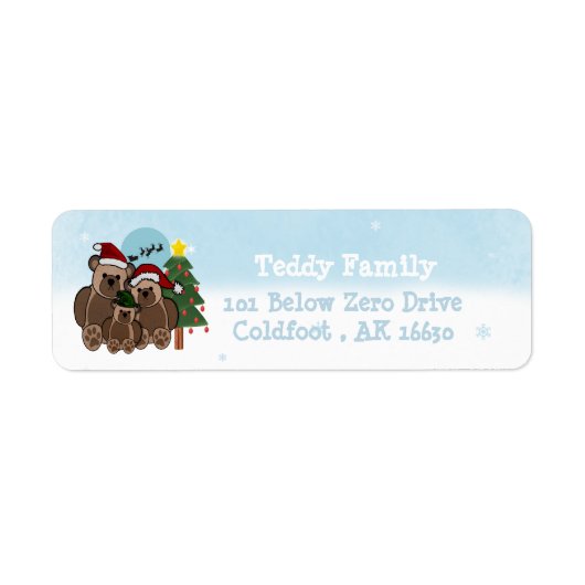 Kerst Teddys Etiket (Voorkant)