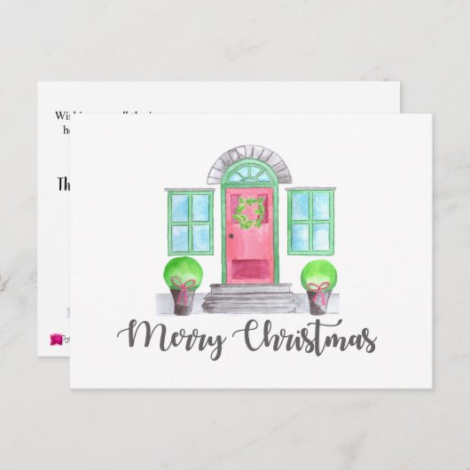 Kerst-tehuis Briefkaart (Voorkant / Achterkant)