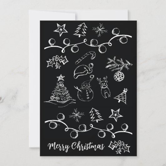 Kerst tekeningen feestdagenkaart (Voorkant)