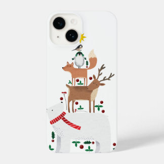 Kerst telefoonhoesje Animal beer Nieuwjaar Vakanti iPhone 14 Hoesje
