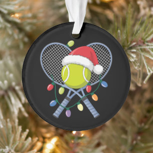 Kerst Tennis Rackets Bal Sinterklaas Hoed Lichten Ornament