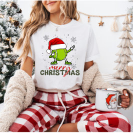 Kerst Tennisbal Dabbing Grappig T-shirt