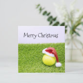 Kerst, tennisbal en kerstbal feestdagenkaart (Staand voorkant)