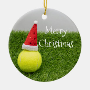 Kerst, tennisbal en kerstbal keramisch ornament
