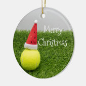 Kerst, tennisbal en kerstbal keramisch ornament (Links)