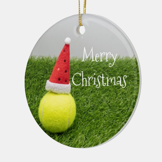 Kerst, tennisbal en kerstbal keramisch ornament (Links)