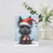 Kerst Terrier, Kerst Hond Feestdagenkaart (Staand voorkant)