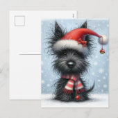 Kerst Terrier, Kerst Hond Feestdagenkaart (Voorkant / Achterkant)