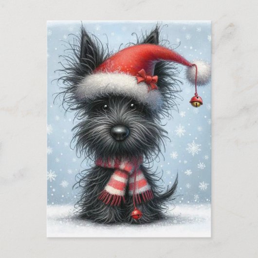 Kerst Terrier, Kerst Hond Feestdagenkaart (Voorkant)