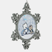 Kerst Terriers Westie & Yorkie Ornament (Links)