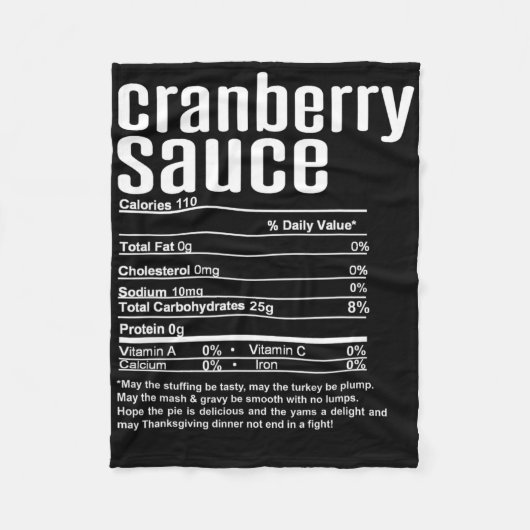 Kerst Thanksgiving Cranberry Saus Nutriënten Fleece Deken (Voorkant)