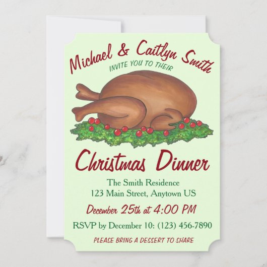 Kerst-Thanksgiving feestdag in Turkije Kaart (Voorkant)