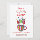 Kerst Thee Cuppa Cheer Vakantie Feestdagenkaart (Voorkant)