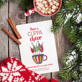 Kerst Thee Cuppa Cheer Vakantie Feestdagenkaart