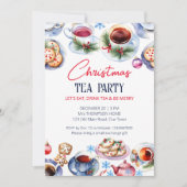 Kerst thee feest waterverf sjabloon kaart (Voorkant)