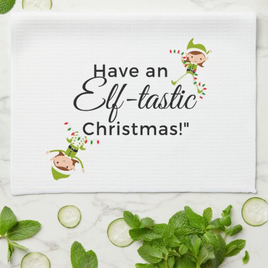 Kerst Theedoek - Elf Tastic 2 (Gevouwen)