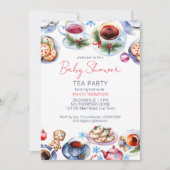 Kerst theefeest baby shower sjabloon kaart (Voorkant)